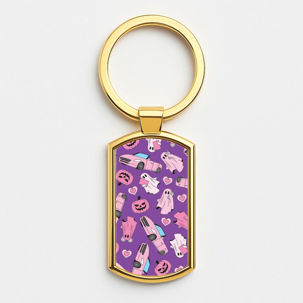 Mean Ghouls Props Pattern Gold Keyring