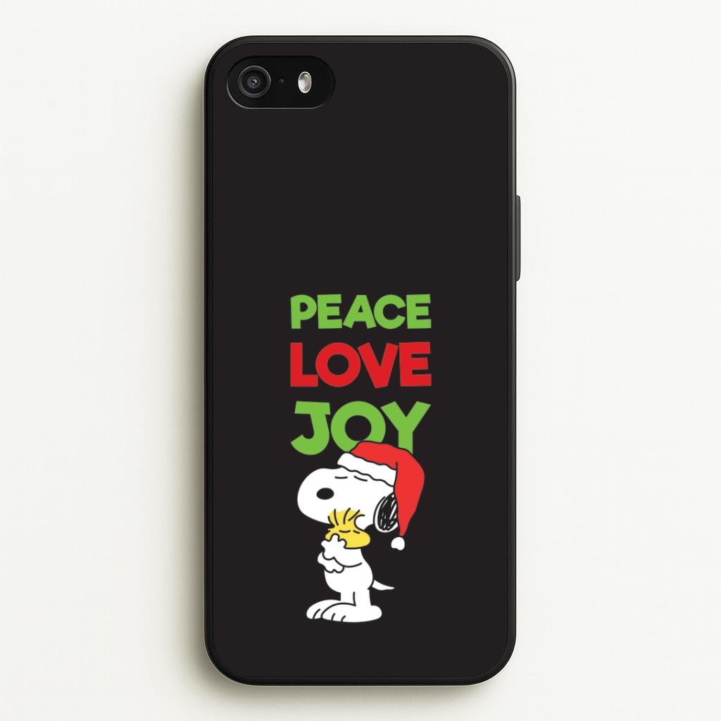 Peace, Love, Joy Christmas Cartoon Beagle iPhone 5 / 5s / SE 2016 Case