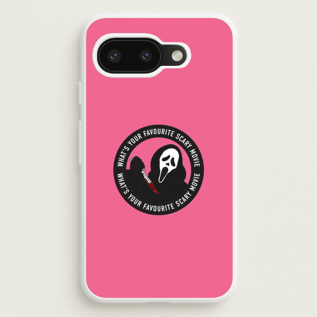 What's Your Favourite Scary Movie Badge Google Pixel 9a Case