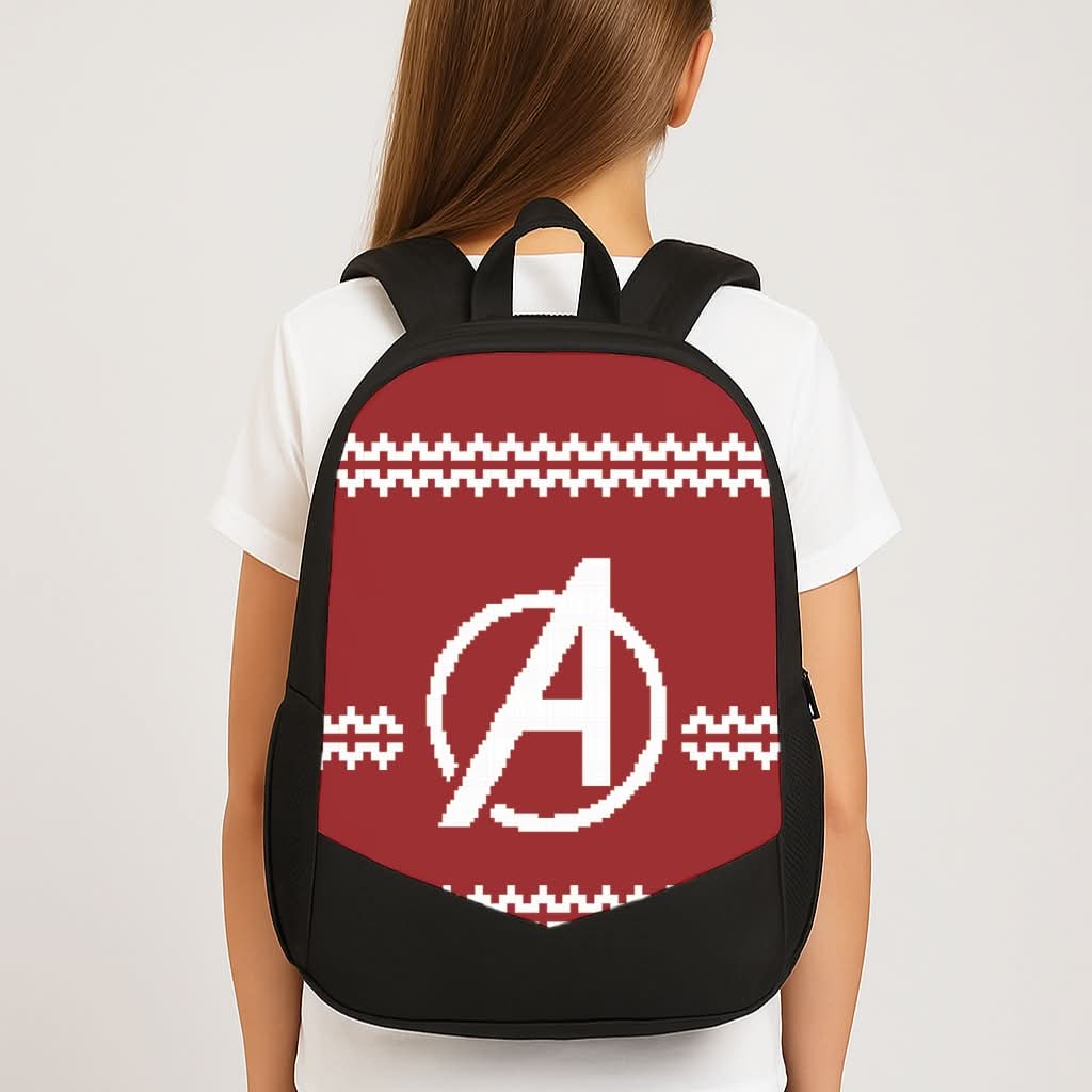 Superhero Team Red Christmas Jumper  School Bag