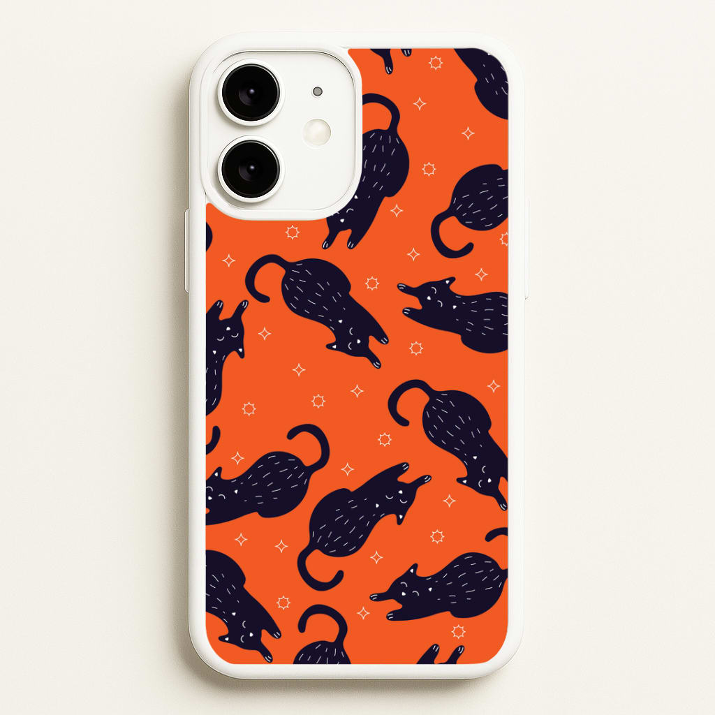 Black Cats And Stars Pattern iPhone 11 Case