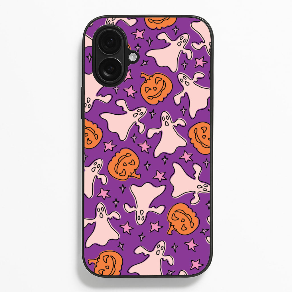 Abstract Halloween Pattern iPhone 16 Plus Case