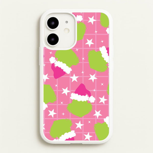 Pink Green Creature Xmas Pattern iPhone 12 Mini Case