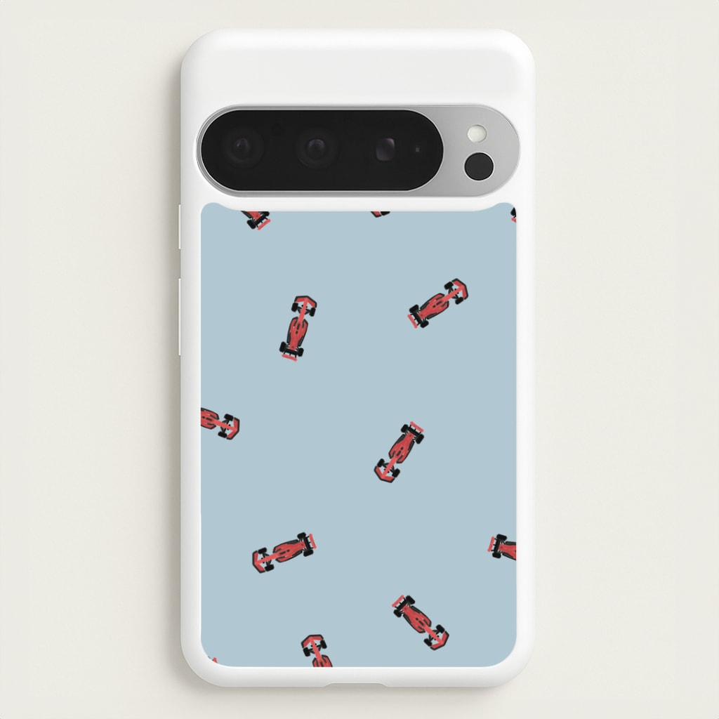 Race Cars Pattern Blue Google Pixel 9 Pro XL Case
