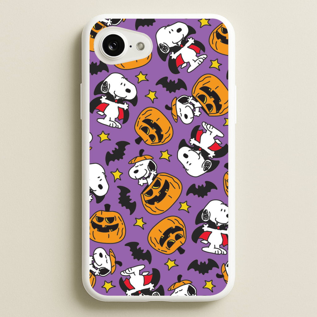 Cartoon Beagle Halloween Pattern iPhone 16e Case