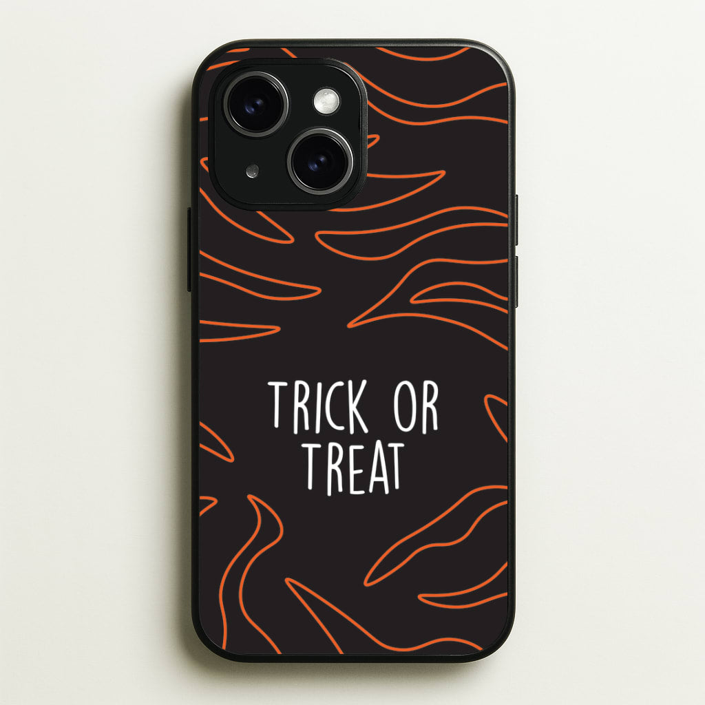 Zebra Print Trick Or Treat iPhone 14 Plus Case