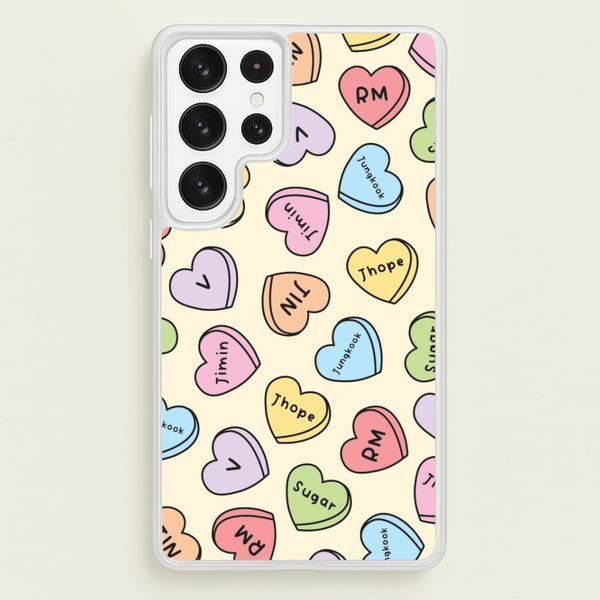 K-Pop Band Members Love Hearts Pattern Galaxy S22 Ultra Case