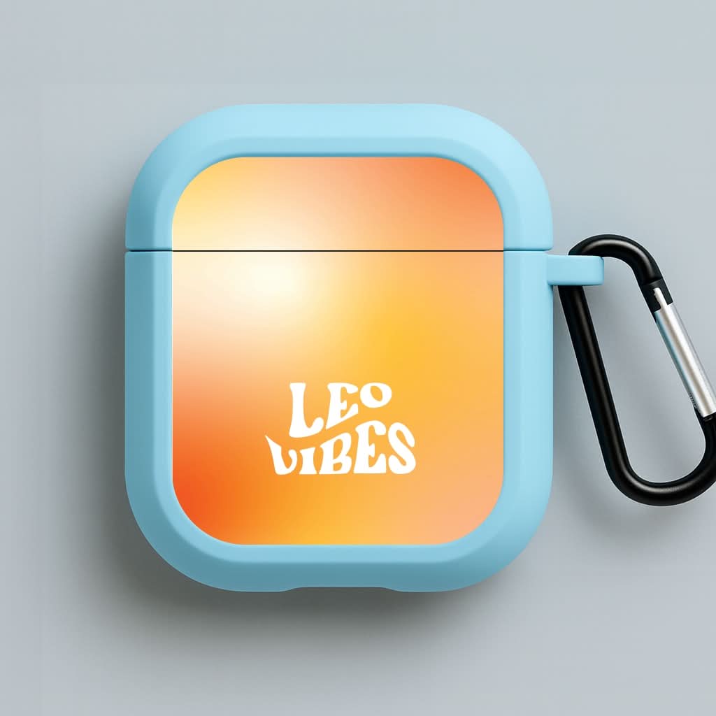 Leo Vibes Gradient Zodiac Blue AirPods Case