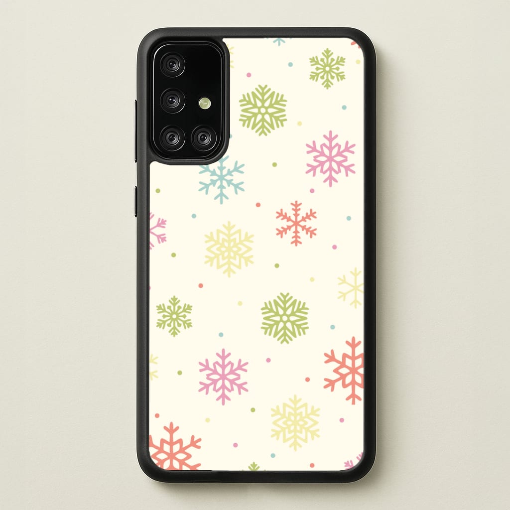 Pastel Snowflakes Pattern Galaxy A71 Case