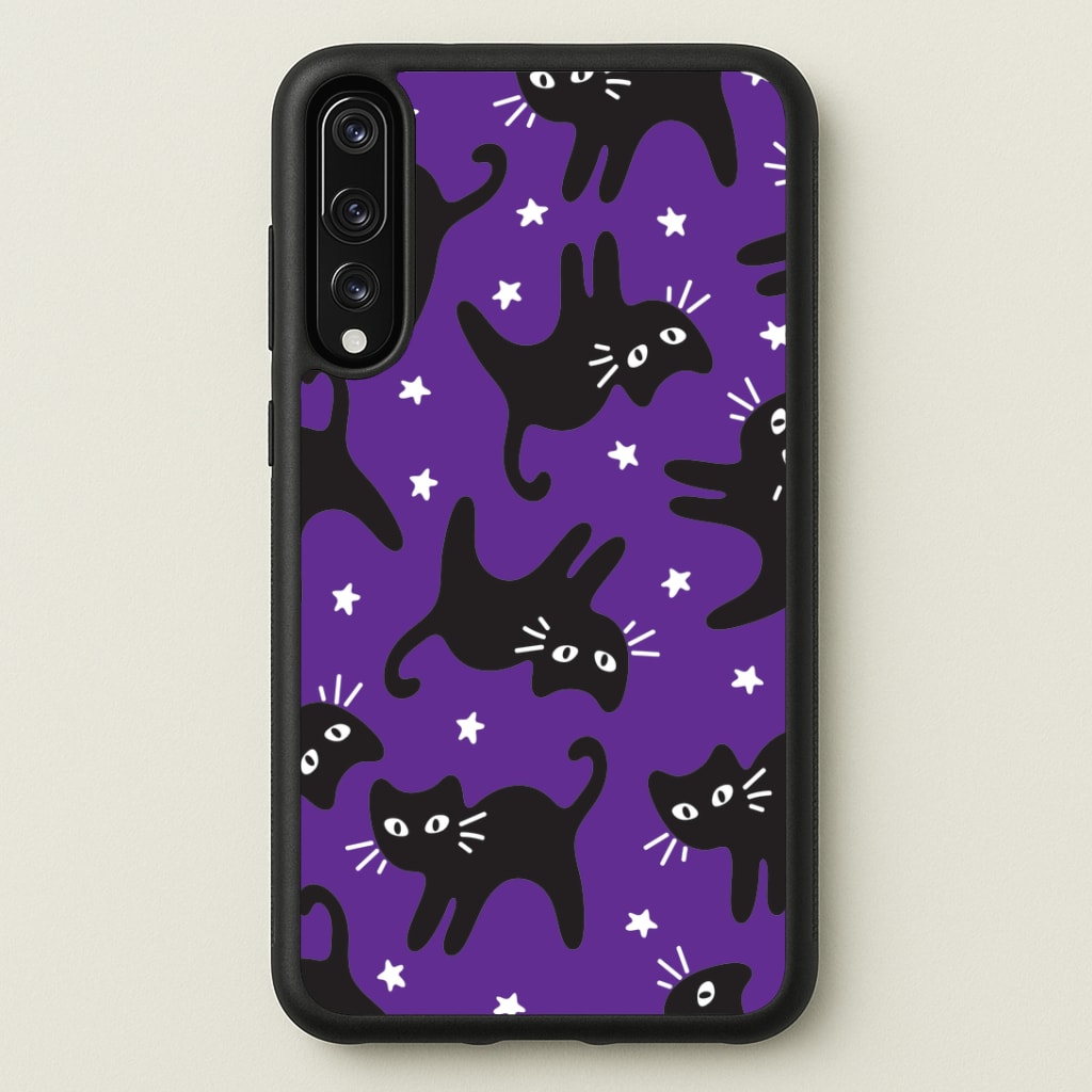 Cartoon Black Cats And Stars Pattern Huawei P20 Pro Case
