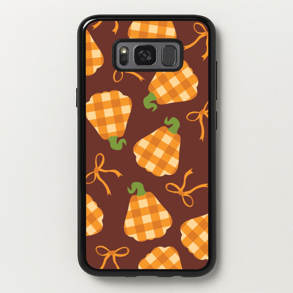 Tartan Pumpkins And Bows Pattern Galaxy S8 Plus Case