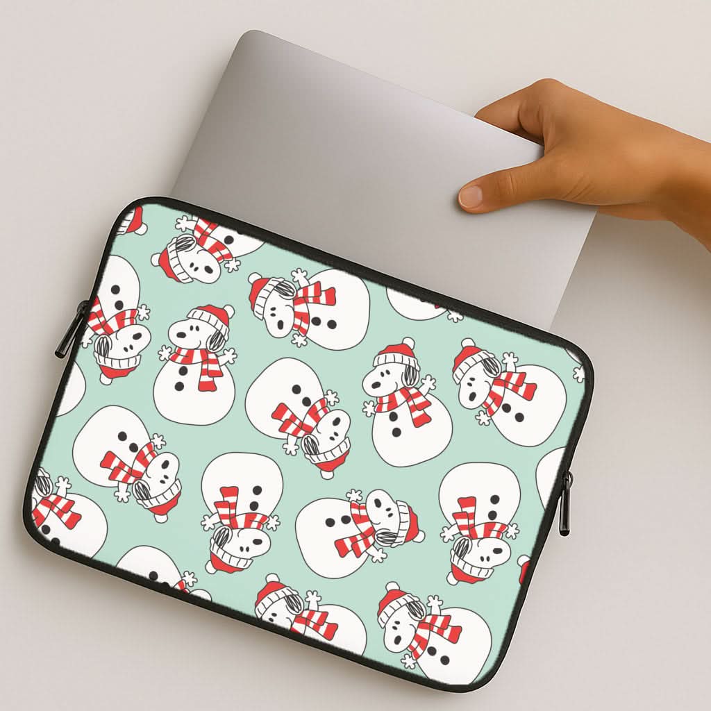 Cartoon Beagle Snowman Pattern MacBook Cover