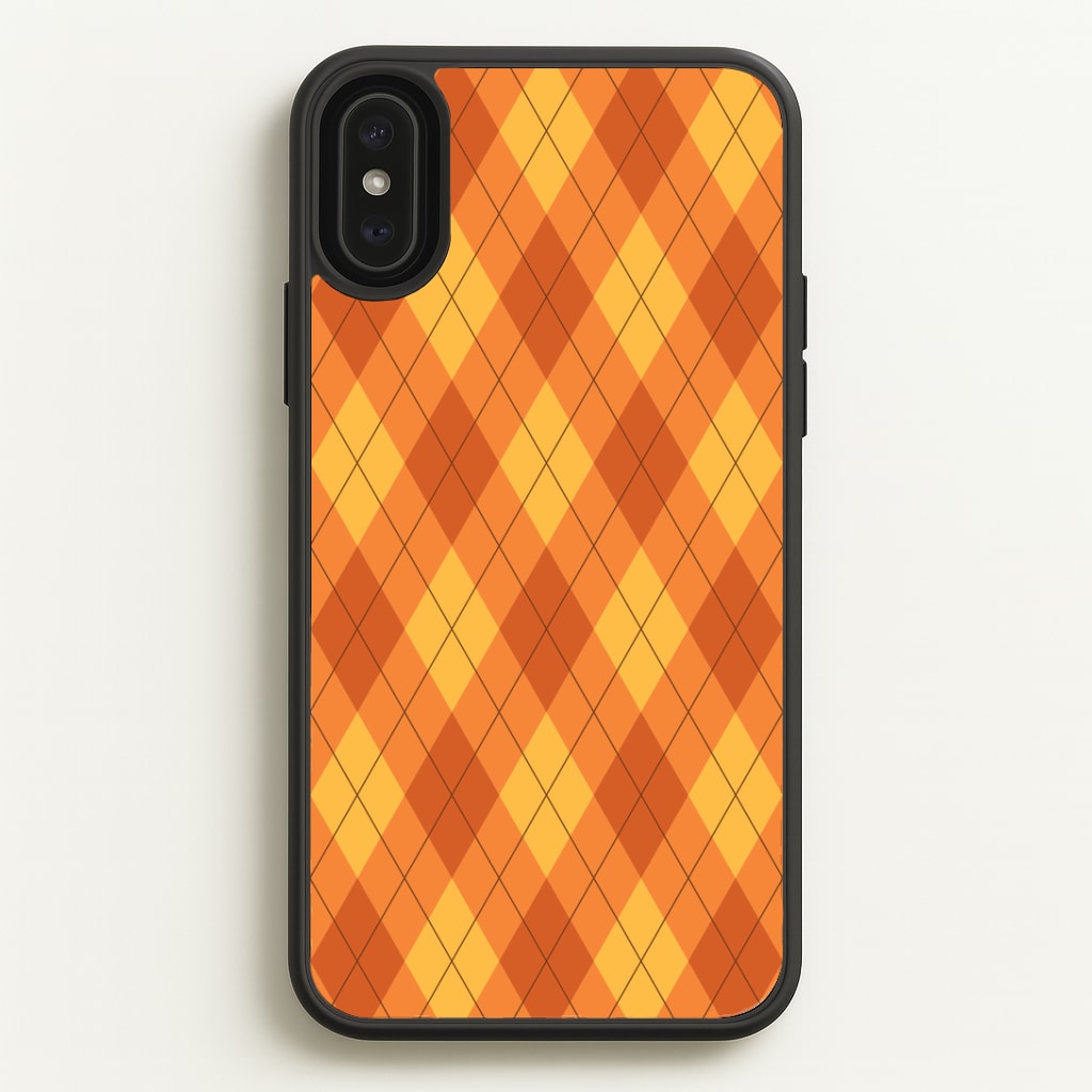 Orange Argyle Pattern iPhone XS Max Case