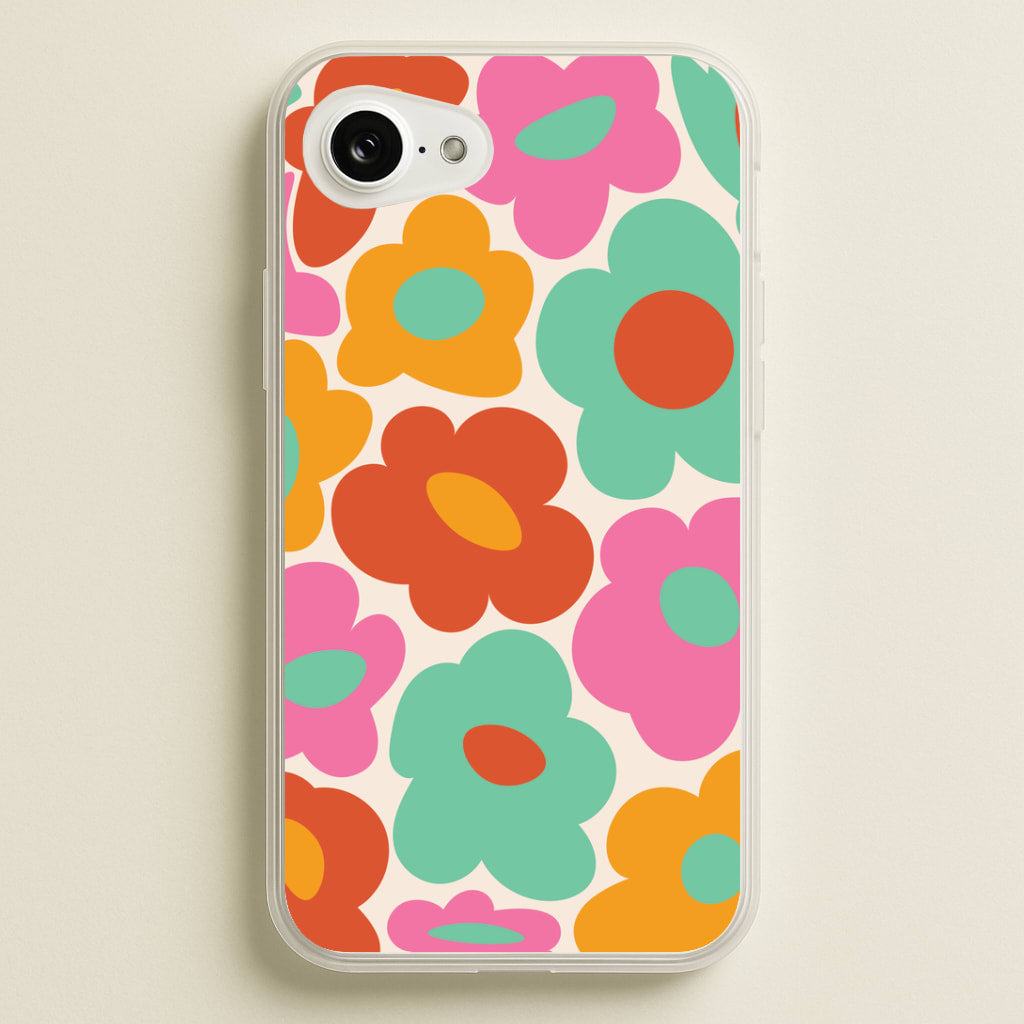 Abstract Trippy Retro Flowers iPhone 16e Case