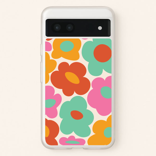 Abstract Trippy Retro Flowers Google Pixel 7a Case