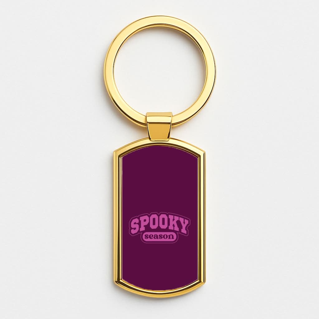 Spooky Season Varsity Gold Keyring