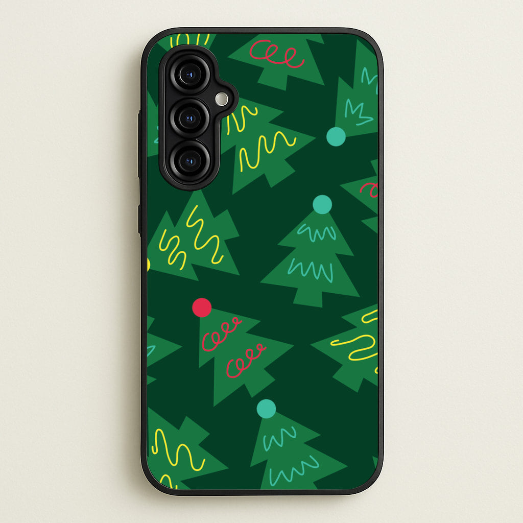 Abstract Christmas Trees Pattern Galaxy A54 Case