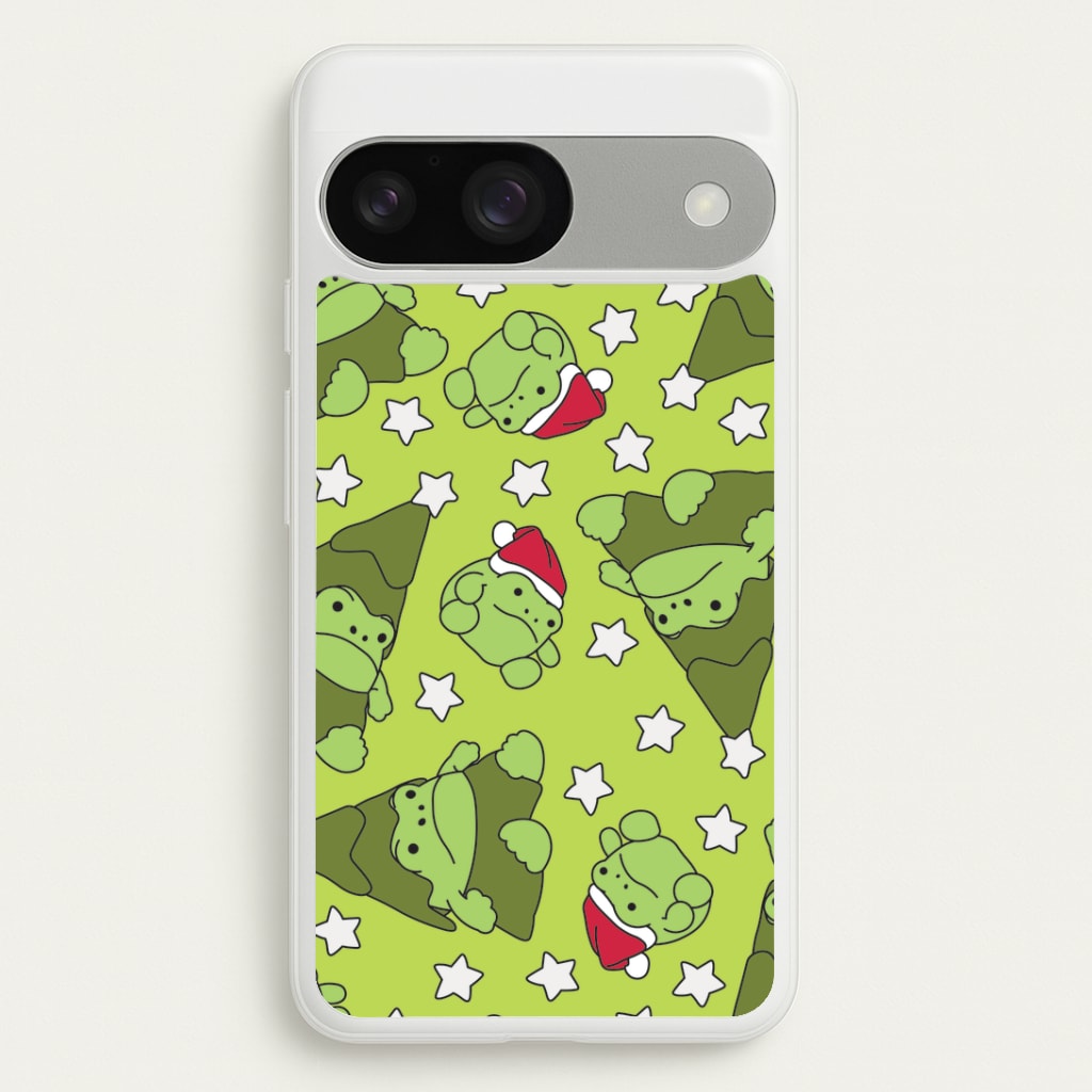 Christmas Frogs And Stars Plush Pattern Google Pixel 9 / 9 Pro Case