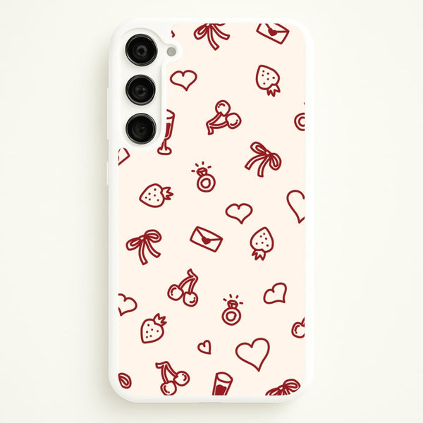 Valentines Doodles Galaxy S23 Case