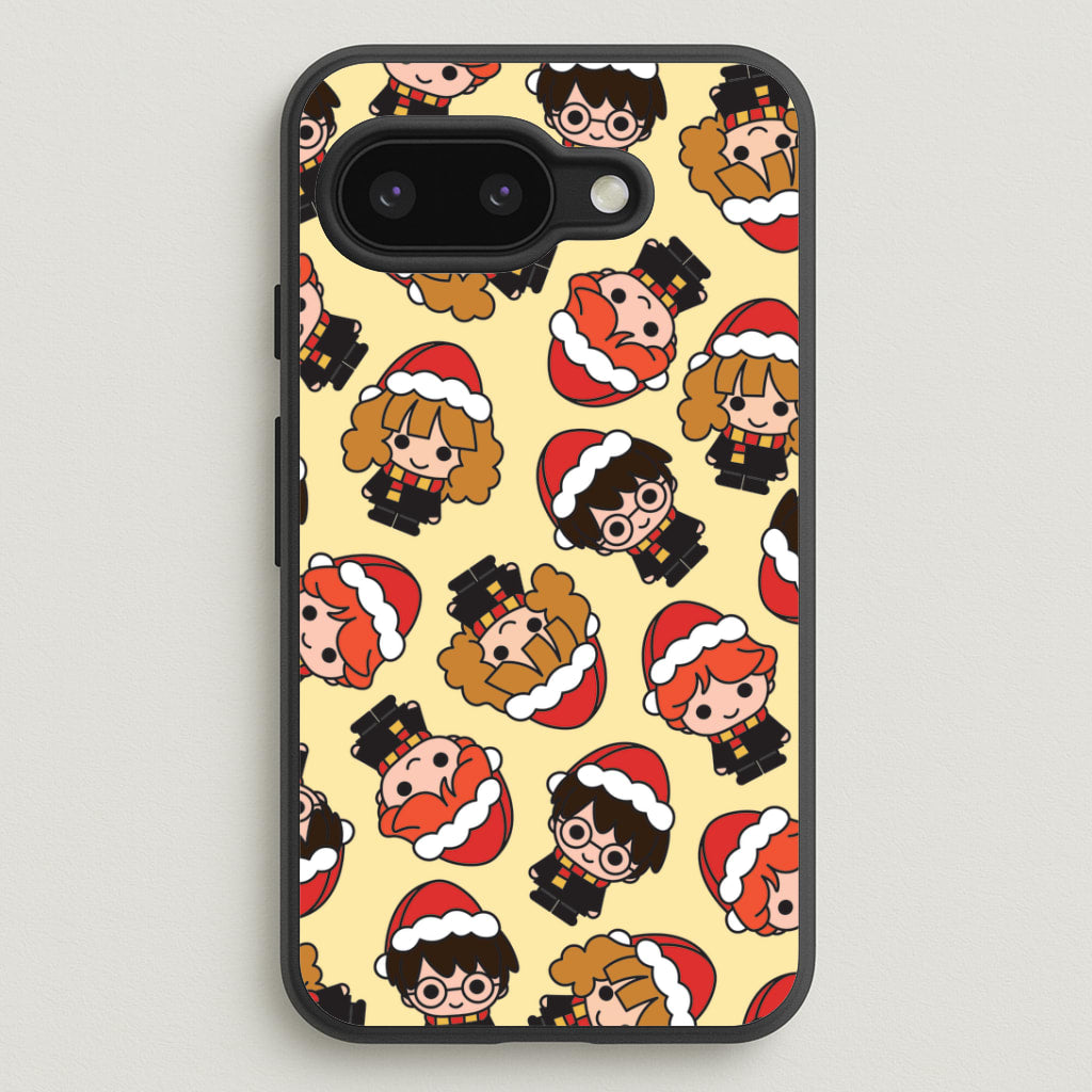 Wizards With Christmas Hats Pattern Google Pixel 9a Case