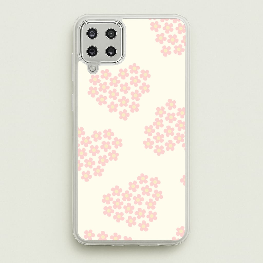 Flower Hearts Pattern Galaxy A12 Case