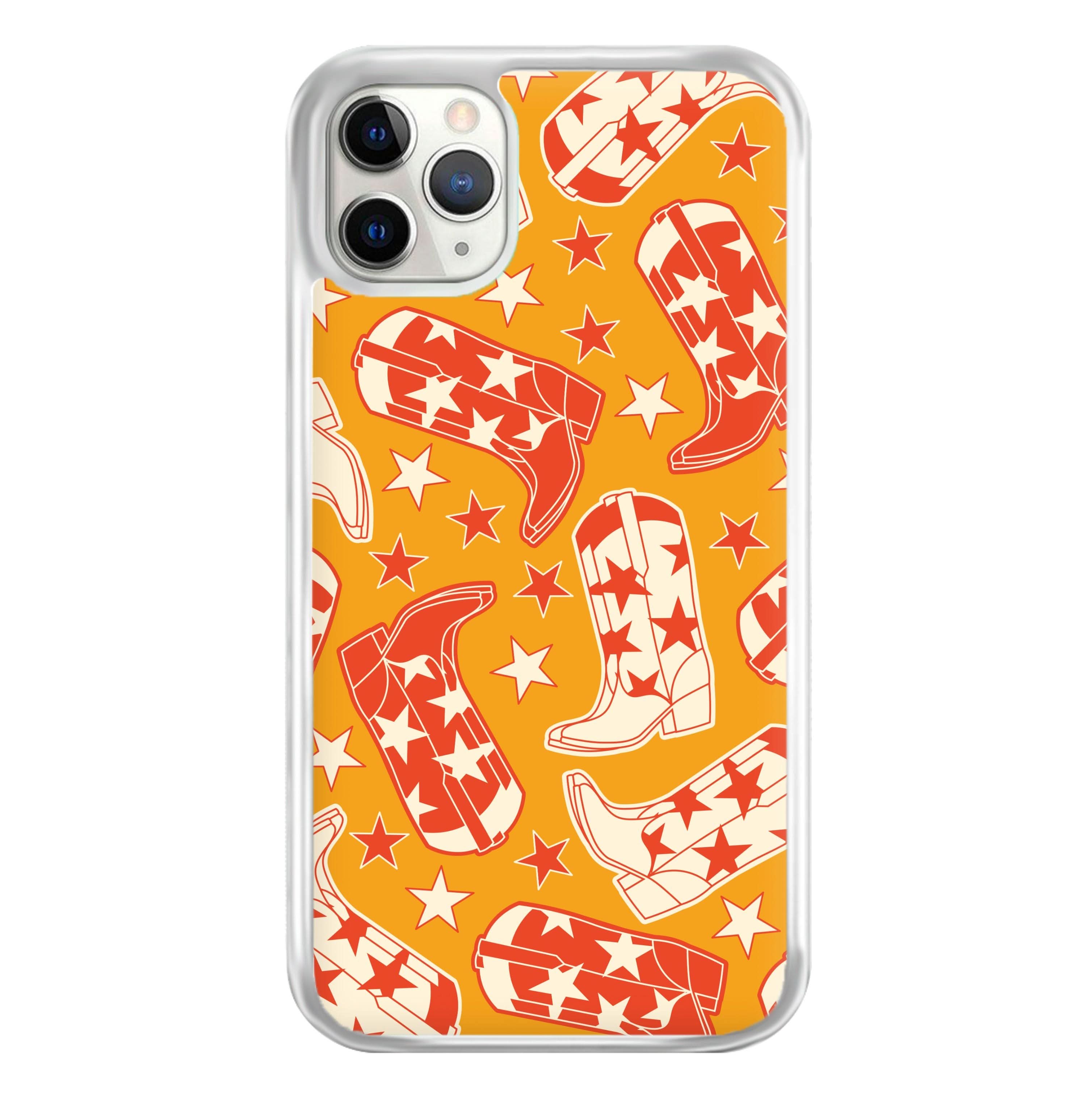 Cartoon Cowboy Boots And Stars Pattern Phone Case