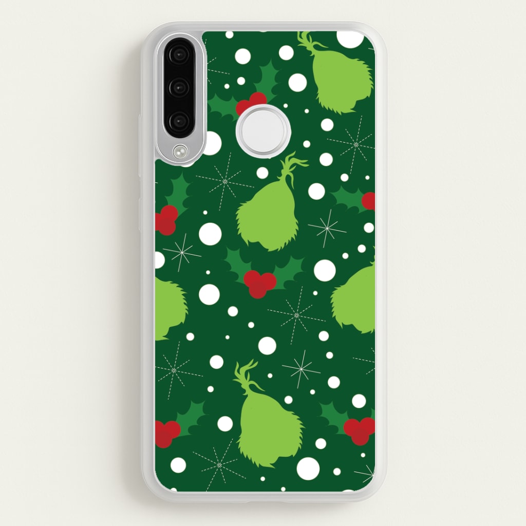 Green Creature Christmas Pattern Huawei P30 Lite Case
