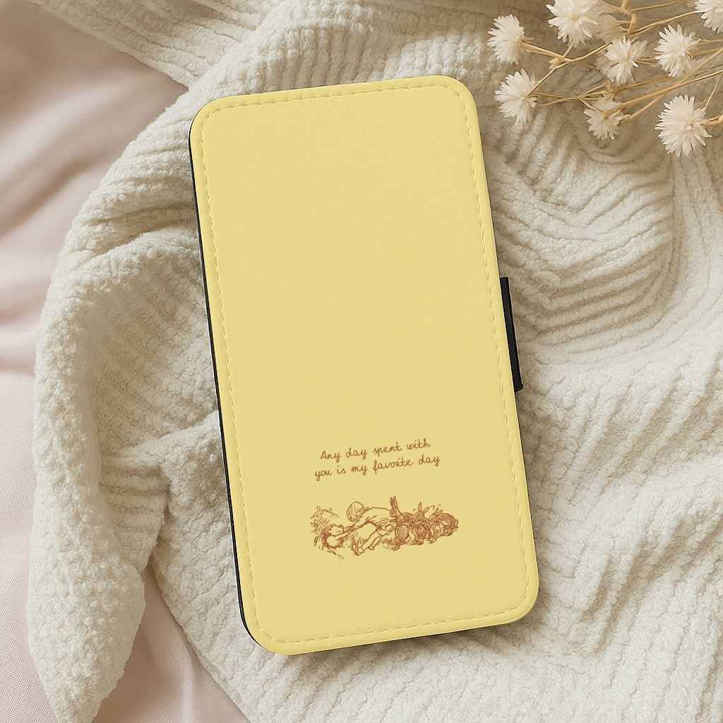 Any Day Spent With You Leather Phone Case