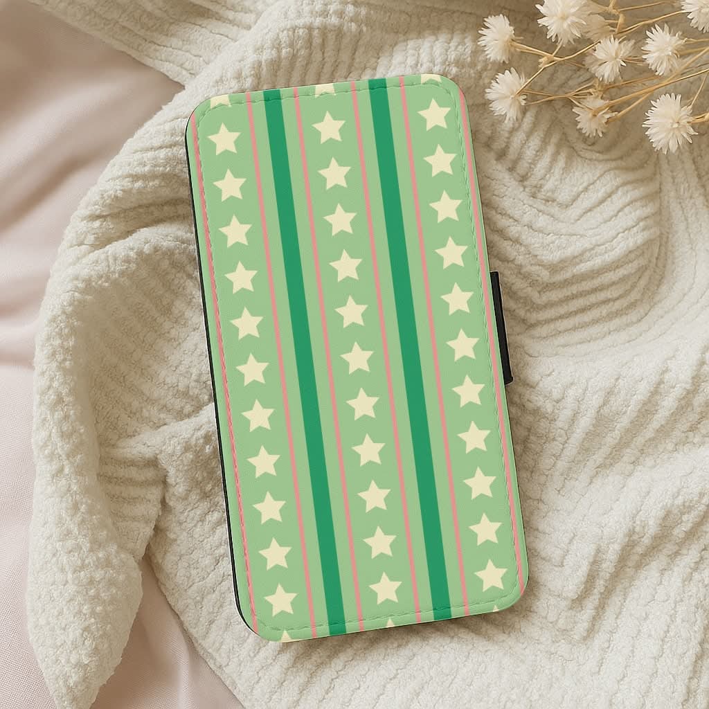 Stars And Stripes Christmas Pattern Leather Phone Case