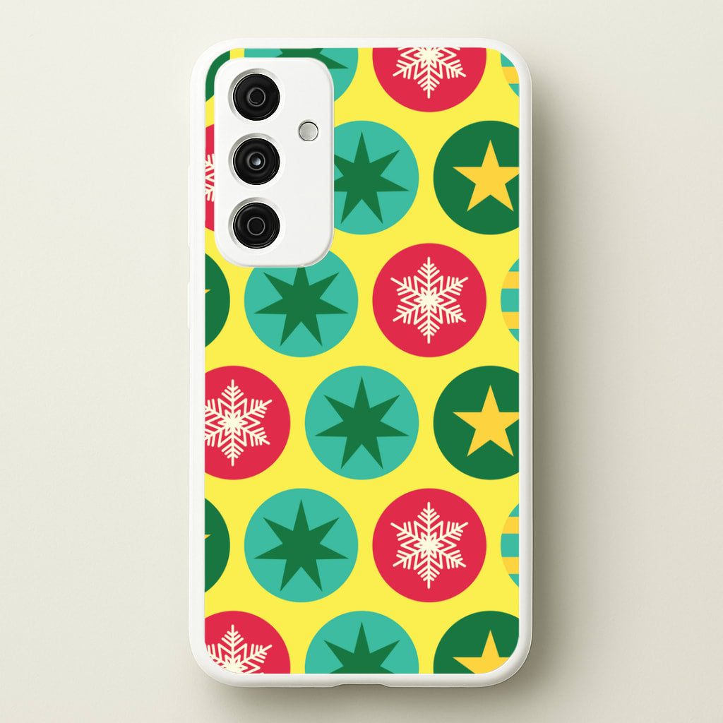 Colourful Abstract Baubles Christmas Pattern Galaxy A35 Case