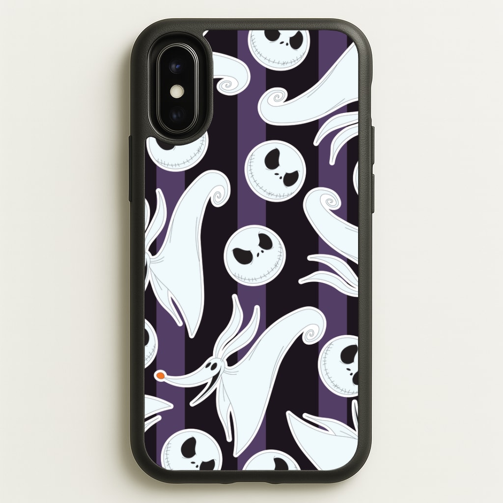 Skeleton Dog And Face Pattern iPhone X / XS Case