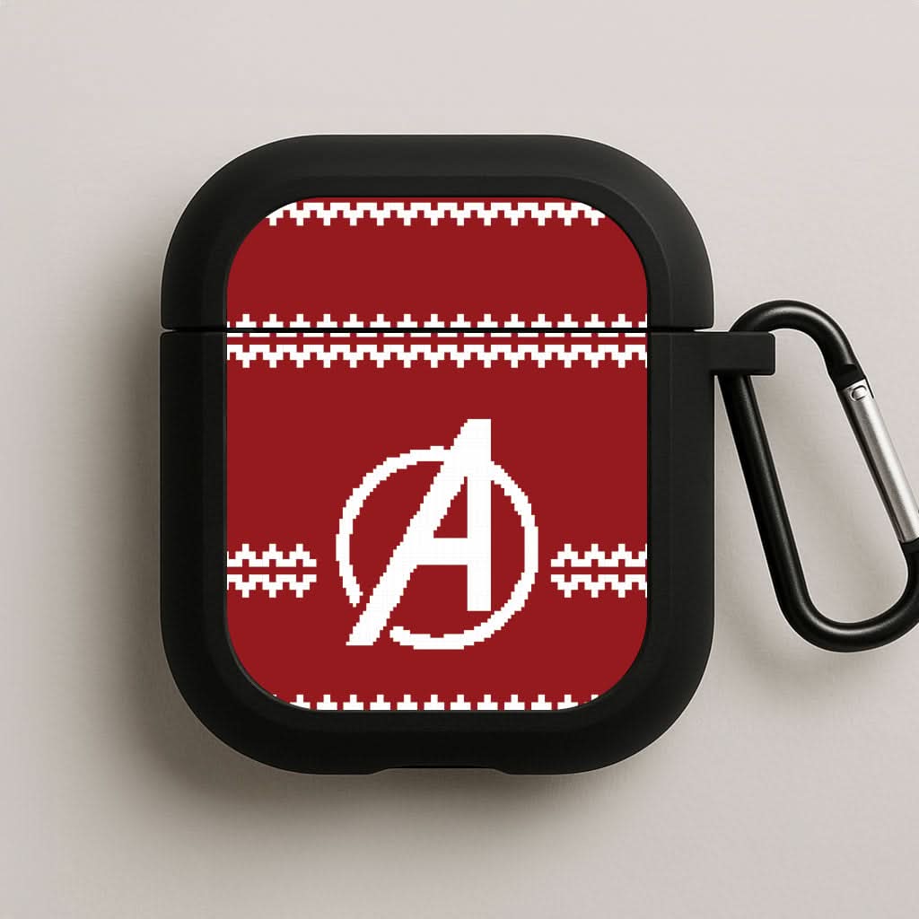 Superhero Team Red Christmas Jumper  Black AirPods Case