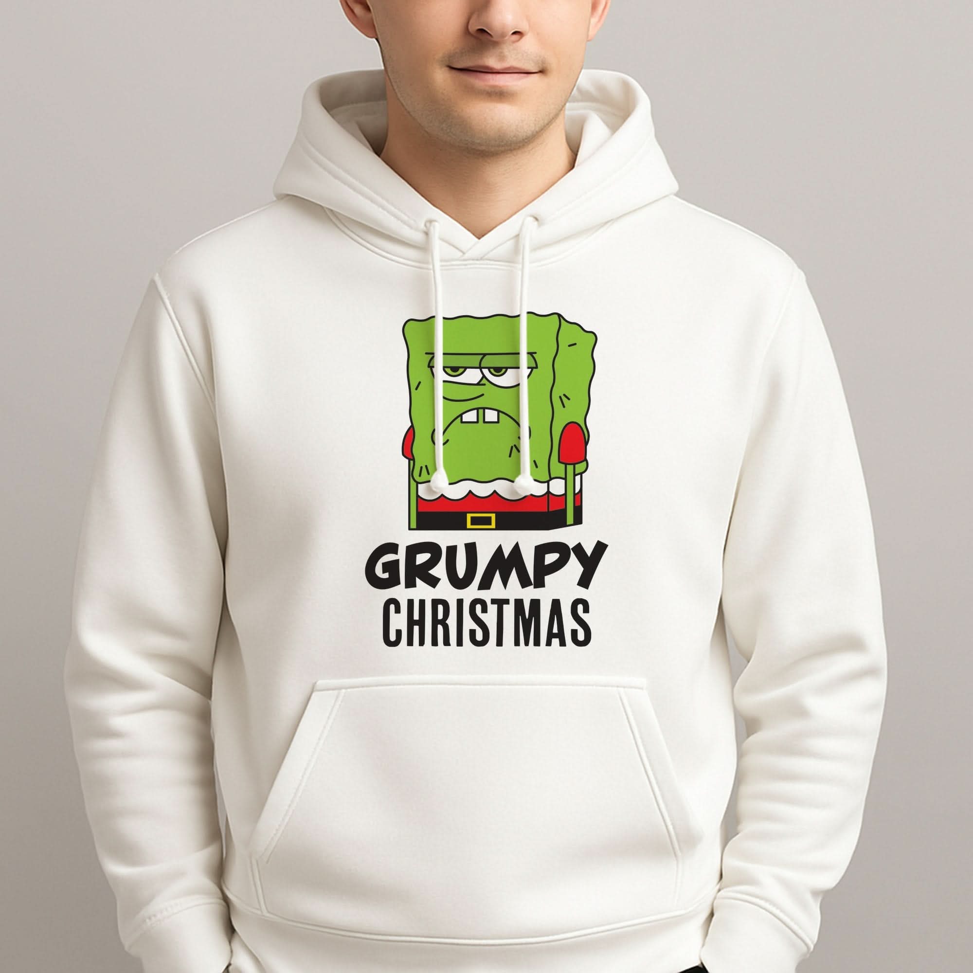 Grumpy Christmas Cartoon Sponge Mens Hoodie
