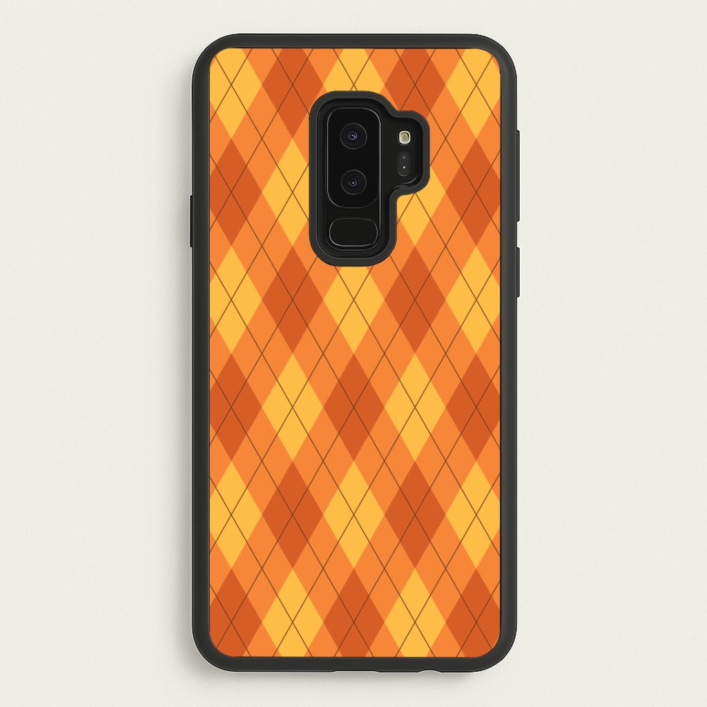 Orange Argyle Pattern Galaxy S9 Plus Case