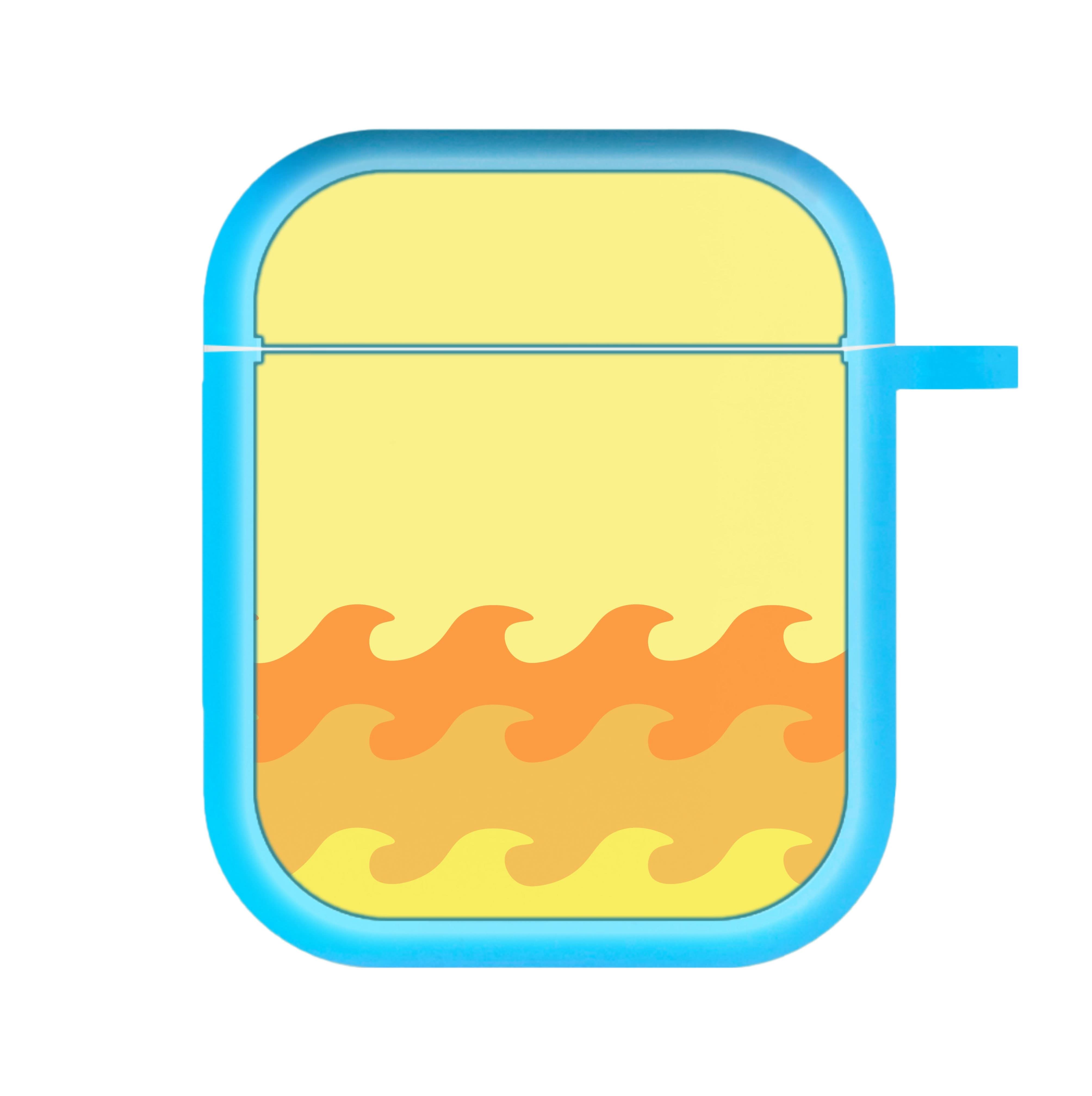 Orange Beach Waves Pattern AirPods Case