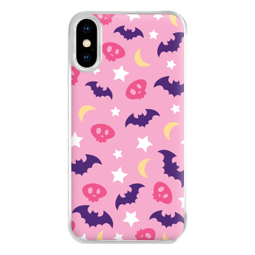 Skull, Bats And Stars Pattern iPhone XS Max Case
