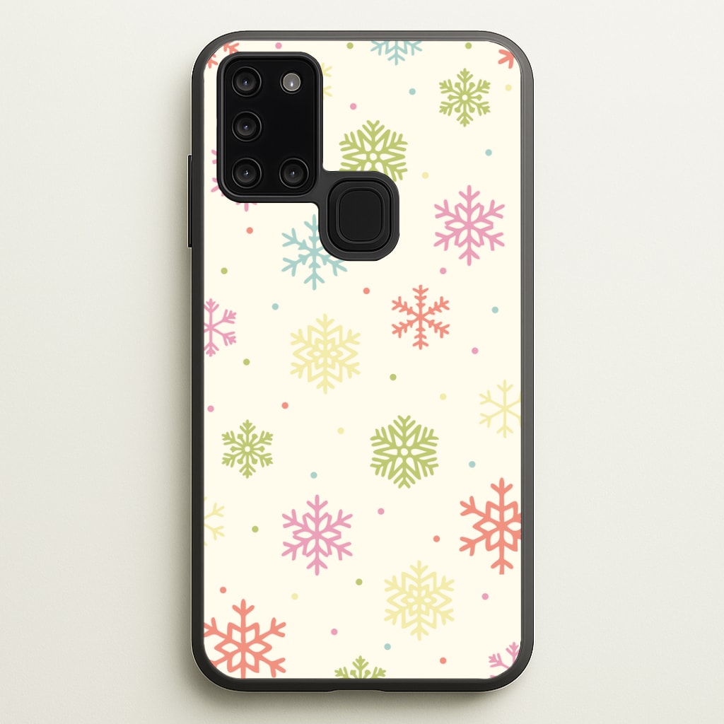 Pastel Snowflakes Pattern Galaxy A21s Case