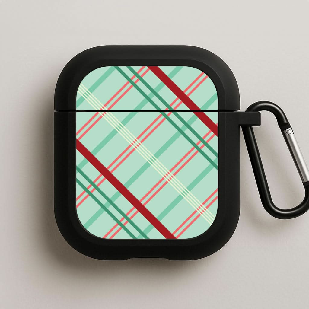 Pastel Tartan Christmas Pattern AirPods Case
