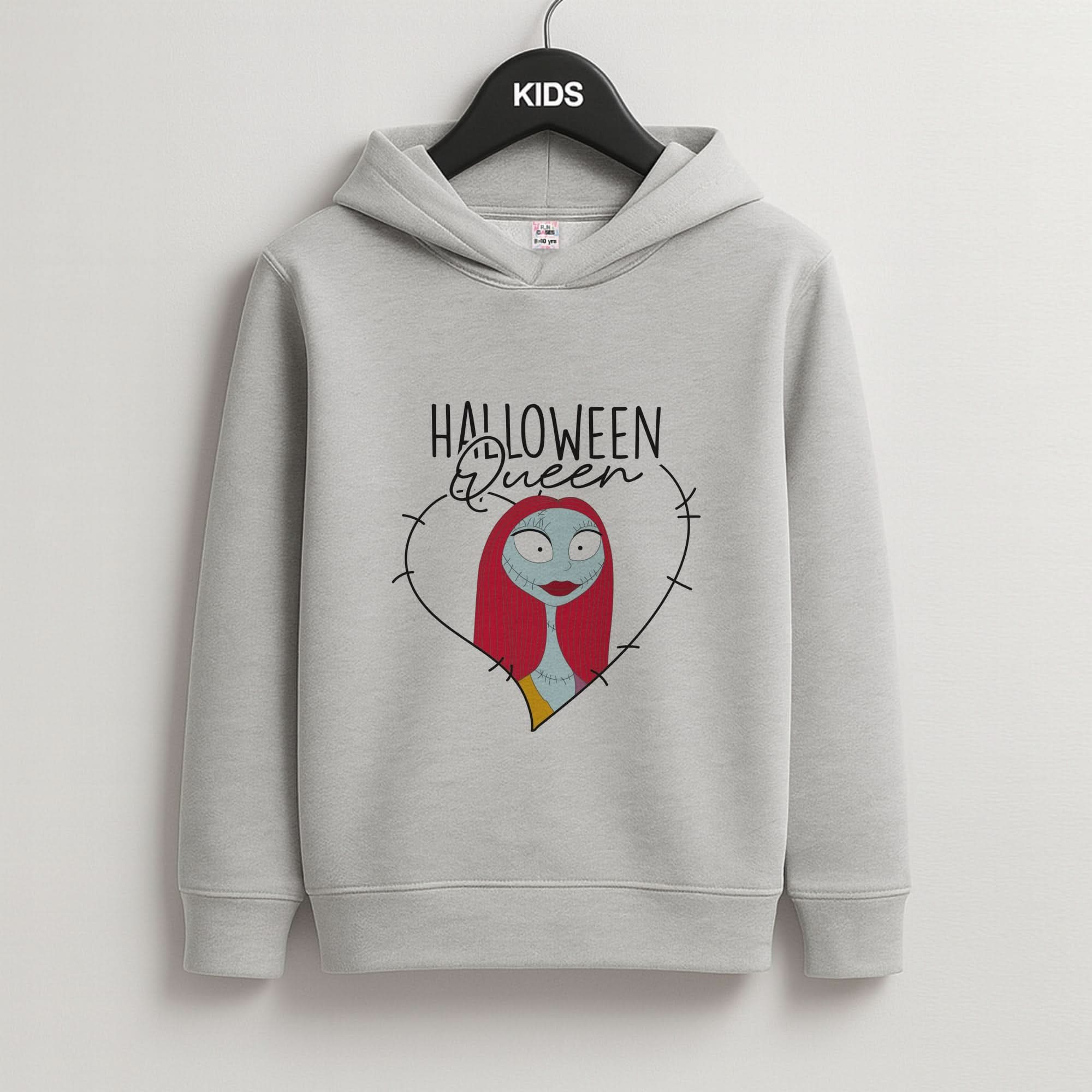 Halloween Queen Heart Grey Kids Hoodie