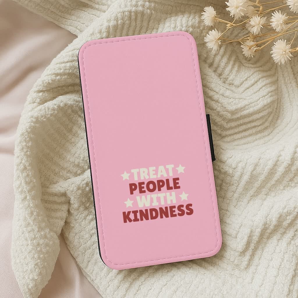 Treat People With Kindness Leather Phone Case