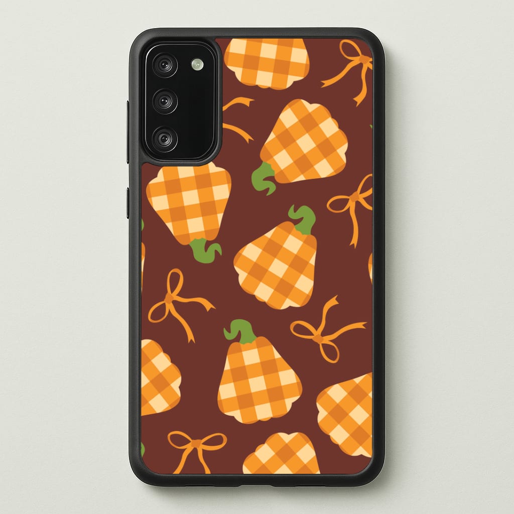Tartan Pumpkins And Bows Pattern Galaxy A41 Case