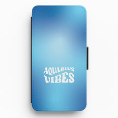 Aquarius Vibes Gradient Zodiac Flip / Wallet Phone Case