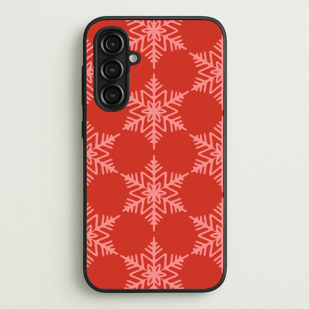 Red Giant Snowflakes Christmas Pattern Galaxy A16 Case