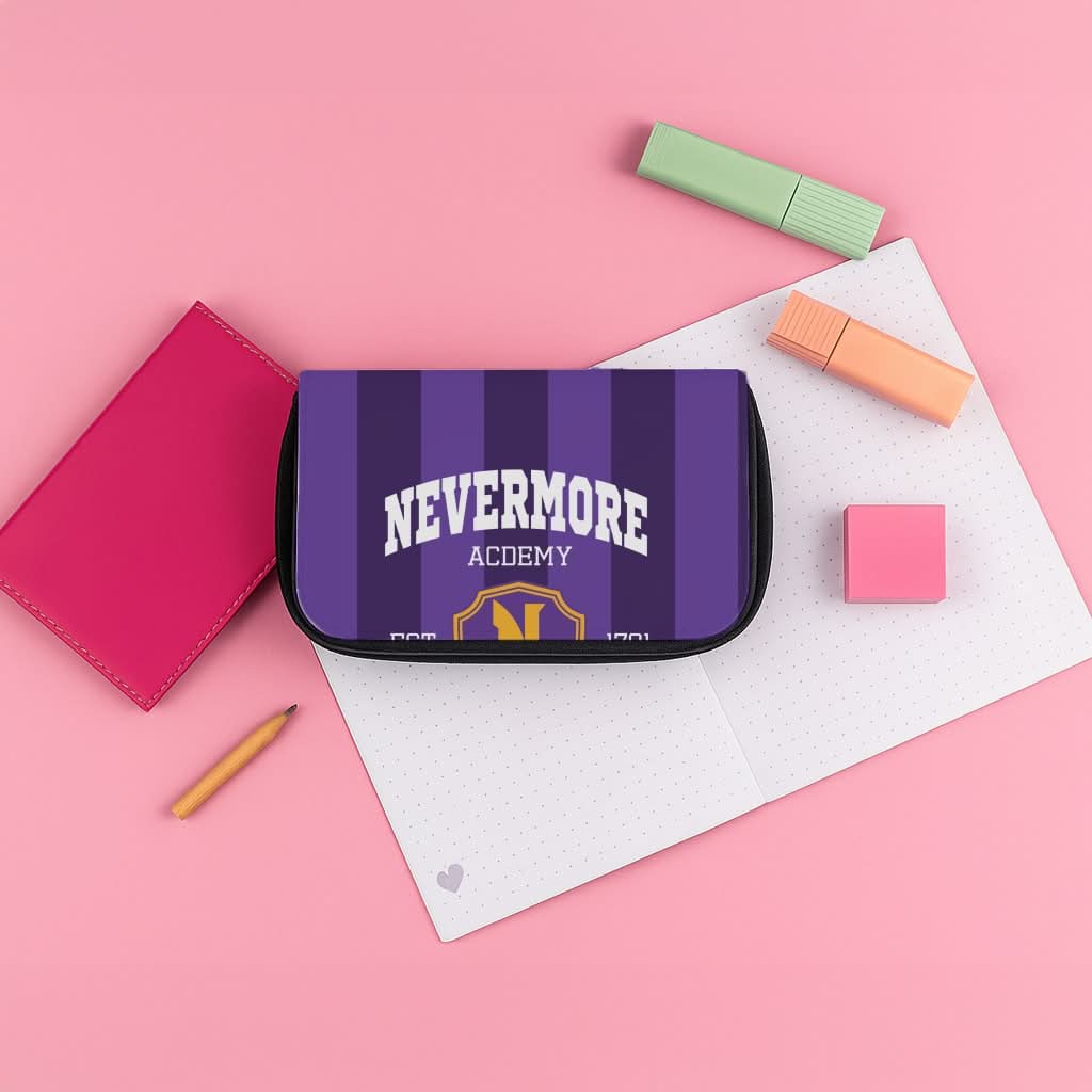 Addams Academy Purple Pencil Case