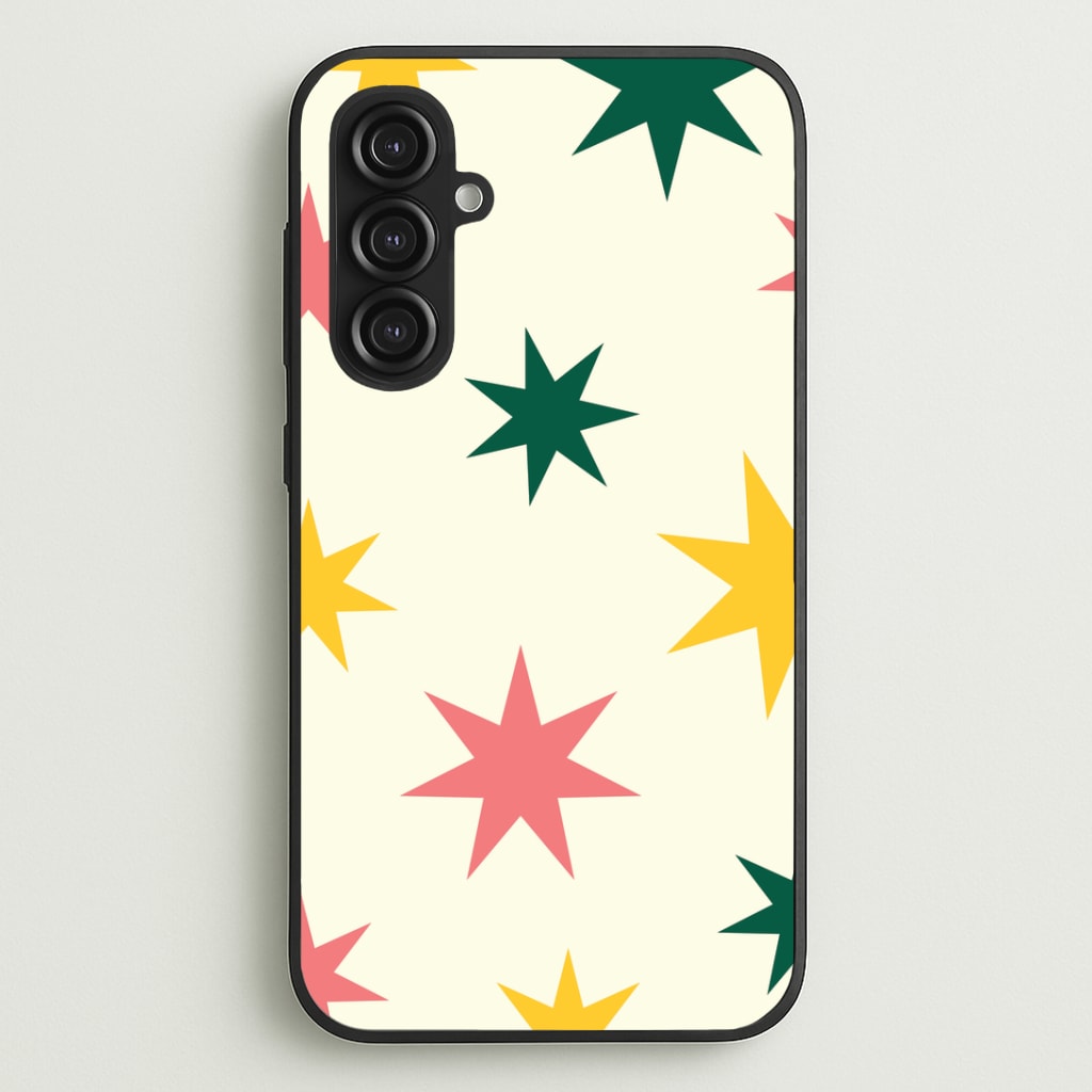Colourful Christmas Stars Pattern Galaxy S23FE Case