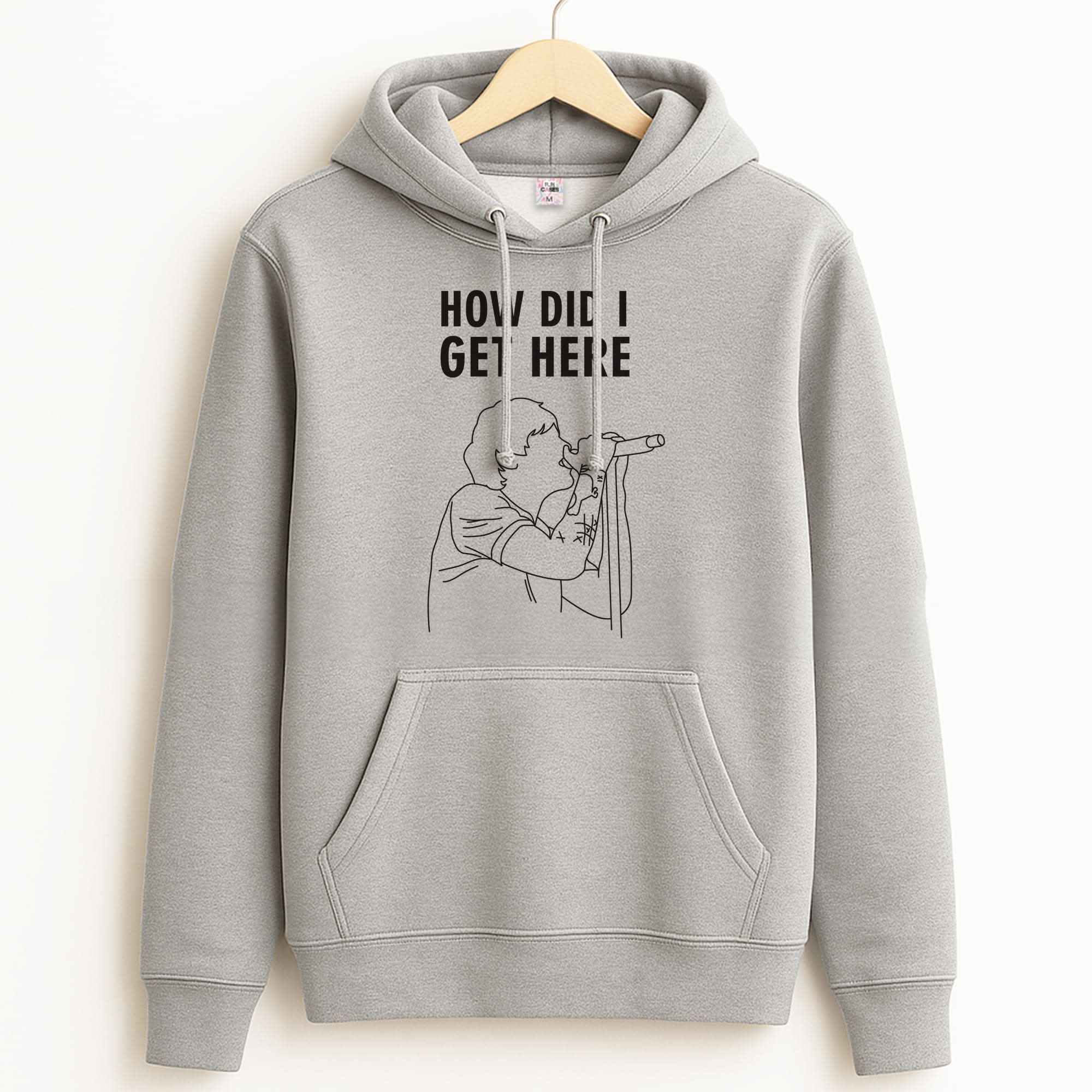 How Did I Get Here Outline Unisex Grey Hoodie