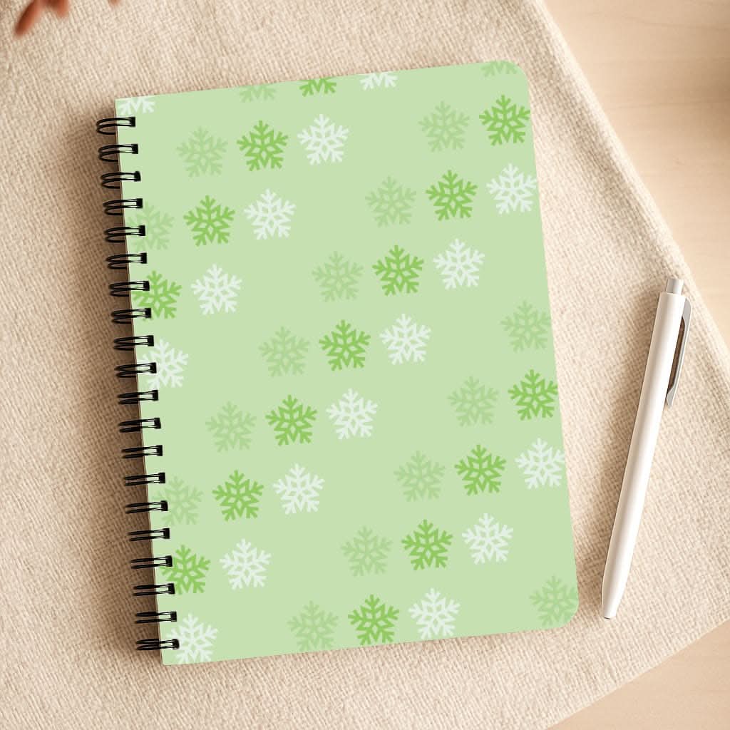Green Slowflakes Christmas Pattern Notepad