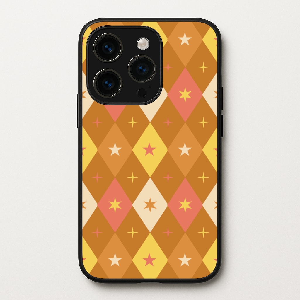 Retro Christmas Argyle Pattern iPhone 14 Pro Max Case