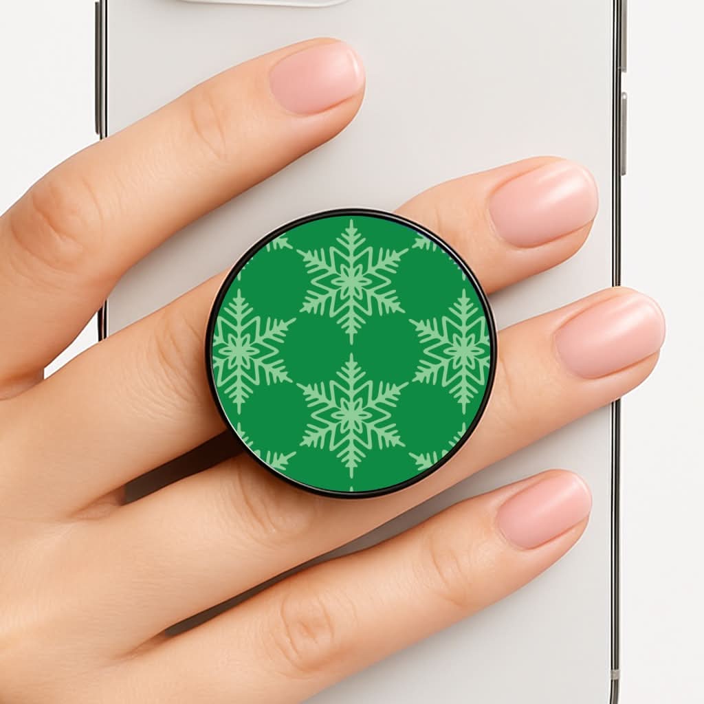 Green Giant Snowflakes Christmas Pattern FunGrip