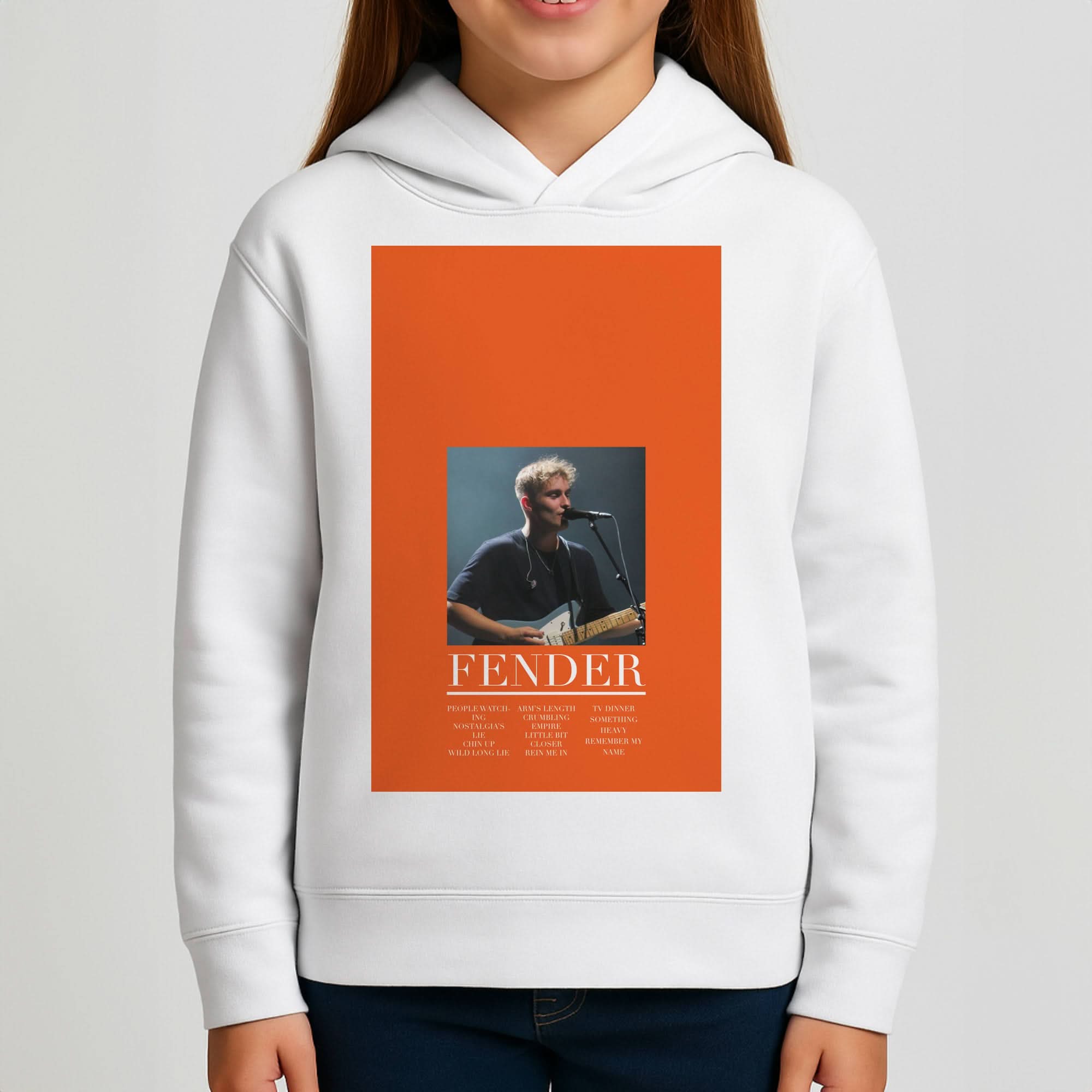 Fender Orange Song List Girls Hoodie